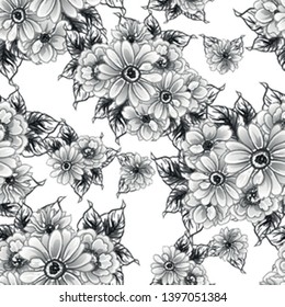 Abstract elegance seamless pattern with floral background