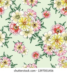 Abstract elegance seamless pattern with floral background