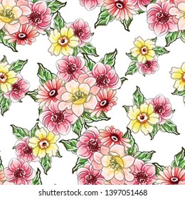 Abstract elegance seamless pattern with floral background