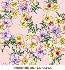 Abstract elegance seamless pattern with floral background