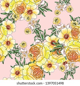 Abstract elegance seamless pattern with floral background
