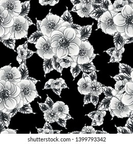 Abstract elegance seamless pattern with floral background