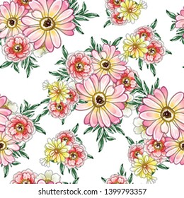 Abstract elegance seamless pattern with floral background