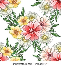 Abstract elegance seamless pattern with floral background