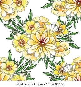 Abstract elegance seamless pattern with floral background