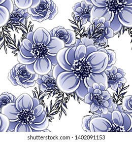 Abstract elegance seamless pattern with floral background