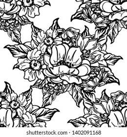 Abstract elegance seamless pattern with floral background