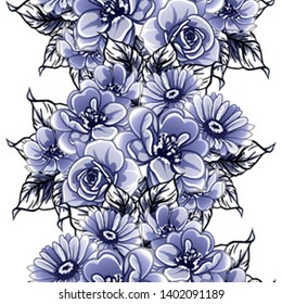 Abstract elegance seamless pattern with floral background