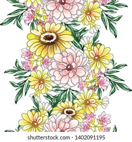 Abstract elegance seamless pattern with floral background