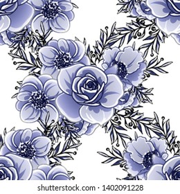Abstract elegance seamless pattern with floral background