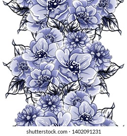 Abstract elegance seamless pattern with floral background