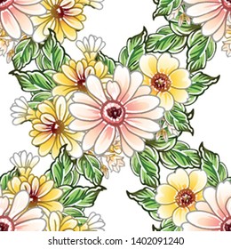 Abstract elegance seamless pattern with floral background