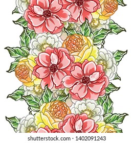 Abstract elegance seamless pattern with floral background