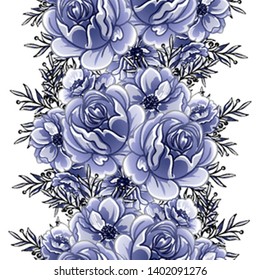 Abstract elegance seamless pattern with floral background