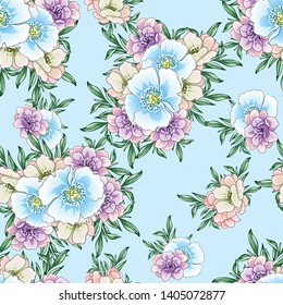 Abstract elegance seamless pattern with floral background