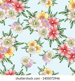 Abstract elegance seamless pattern with floral background