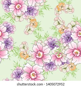 Abstract elegance seamless pattern with floral background