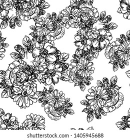 Abstract elegance seamless pattern with floral background
