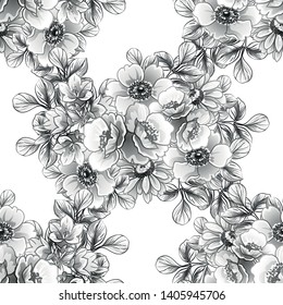 Abstract elegance seamless pattern with floral background