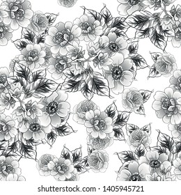 Abstract elegance seamless pattern with floral background