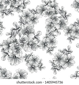 Abstract elegance seamless pattern with floral background