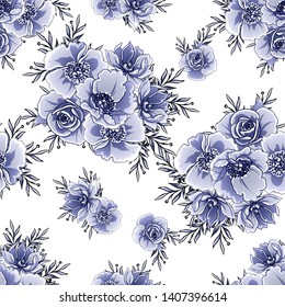Abstract elegance seamless pattern with floral background