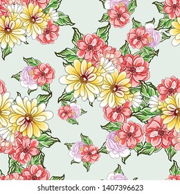 Abstract elegance seamless pattern with floral background