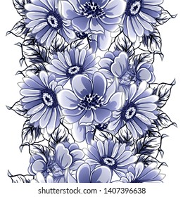 Abstract elegance seamless pattern with floral background