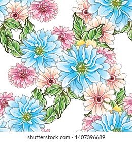 Abstract elegance seamless pattern with floral background