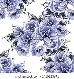 Abstract elegance seamless pattern with floral background