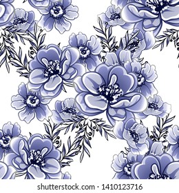 Abstract elegance seamless pattern with floral background