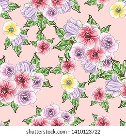 Abstract elegance seamless pattern with floral background