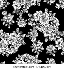 Abstract elegance seamless pattern with floral background