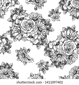 Abstract elegance seamless pattern with floral background