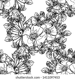 Abstract elegance seamless pattern with floral background