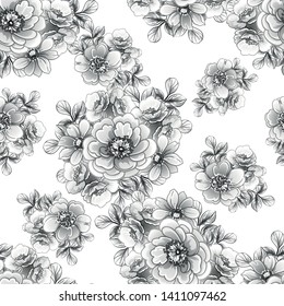 Abstract elegance seamless pattern with floral background