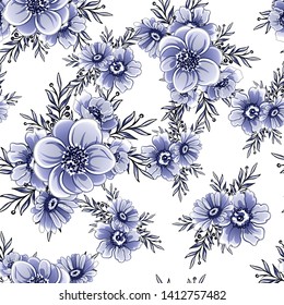 Abstract elegance seamless pattern with floral background