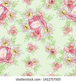 Abstract elegance seamless pattern with floral background