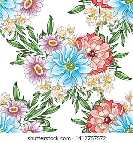 Abstract elegance seamless pattern with floral background