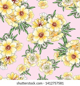 Abstract elegance seamless pattern with floral background