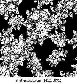 Abstract elegance seamless pattern with floral background