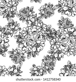 Abstract elegance seamless pattern with floral background