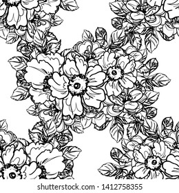 Abstract elegance seamless pattern with floral background