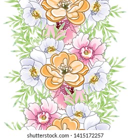 Abstract elegance seamless pattern with floral background