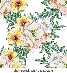 Abstract elegance seamless pattern with floral background