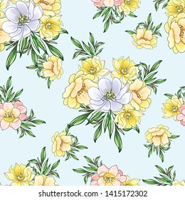 Abstract elegance seamless pattern with floral background