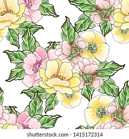 Abstract elegance seamless pattern with floral background