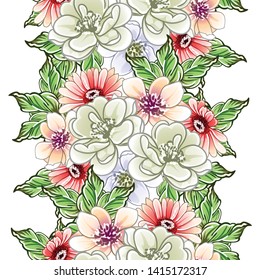 Abstract elegance seamless pattern with floral background