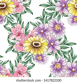 Abstract elegance seamless pattern with floral background