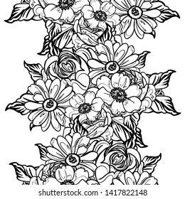 Abstract elegance seamless pattern with floral background
